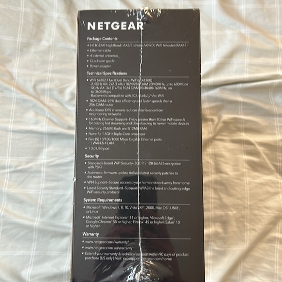 Brand new, never opened, Netgear Nighthawk AX5. AX4200, 5-Steam WiFi Router - Picture 4 of 5